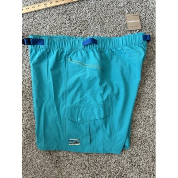 Patagonia Women's Outdoor Everyday 4" Shorts Size XL Belted Teal Active Logo - Picture 1 of 10